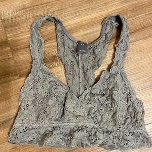 Aerie- Halter back Grey Laced Bralette